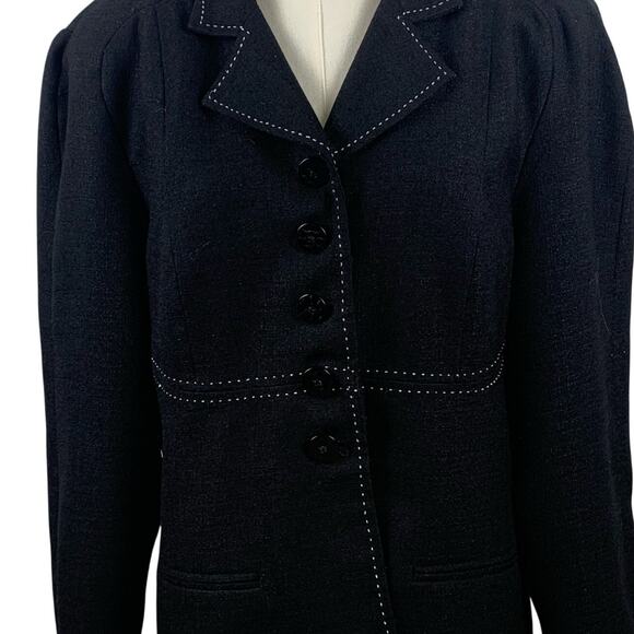 CLIO 2 Suits Cropped Black Blazer Size Large - Picture 2 of 6